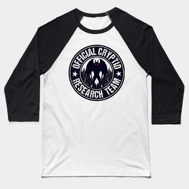 Cryptid Research Team Mothman Baseball T-Shirt by Tesszero